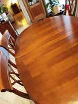 Елипсовидна разтегателна трапезна маса с 8 стола