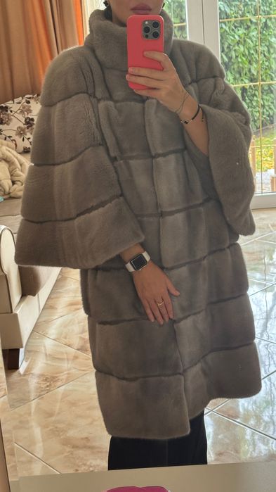 #100 Палто от норка.XL.Actors.Визон.Естествена кожа с косъм.