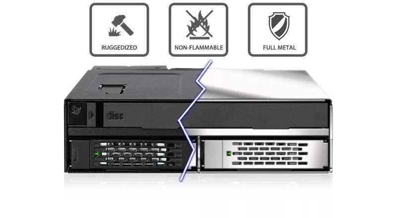 Rack Icy Dock ToughArmor MB602SPO-B (2 SSD/HDD si un  DVD/Bluray slim)