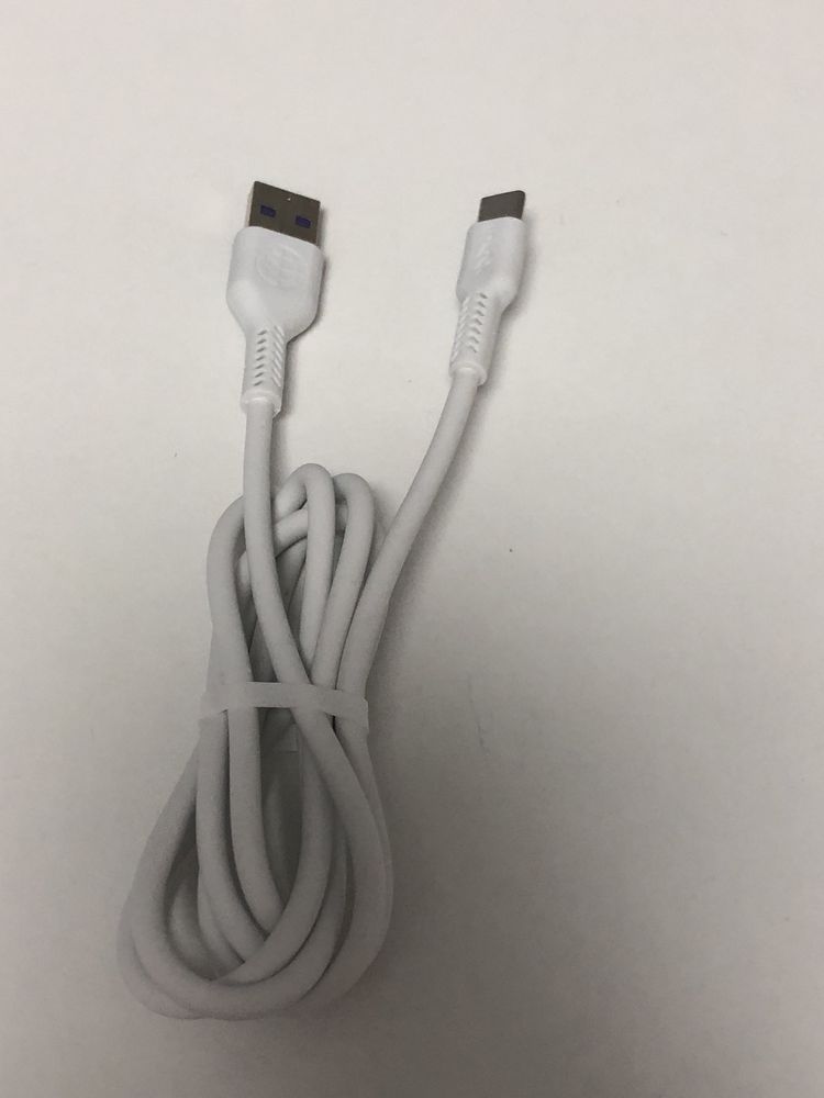 Cablu date si incarcare, USB, mufa Type-C, alb