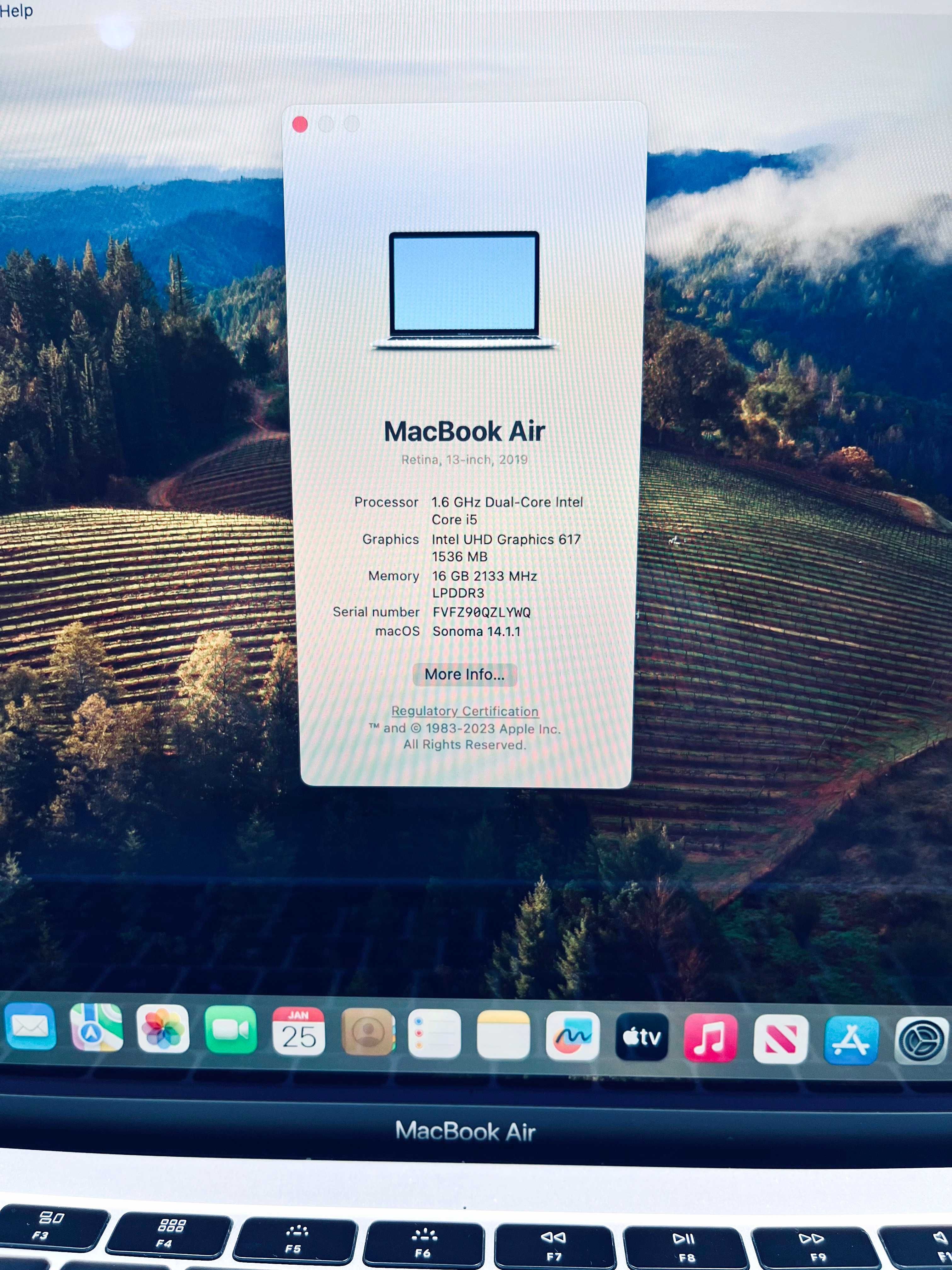 Apple MacBook AIR 13 A1932 Mid 2019 i5 1.6Gz 16GB 256GB SSD True Tone