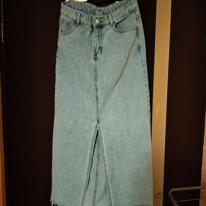 Джинсовая юбка в пол