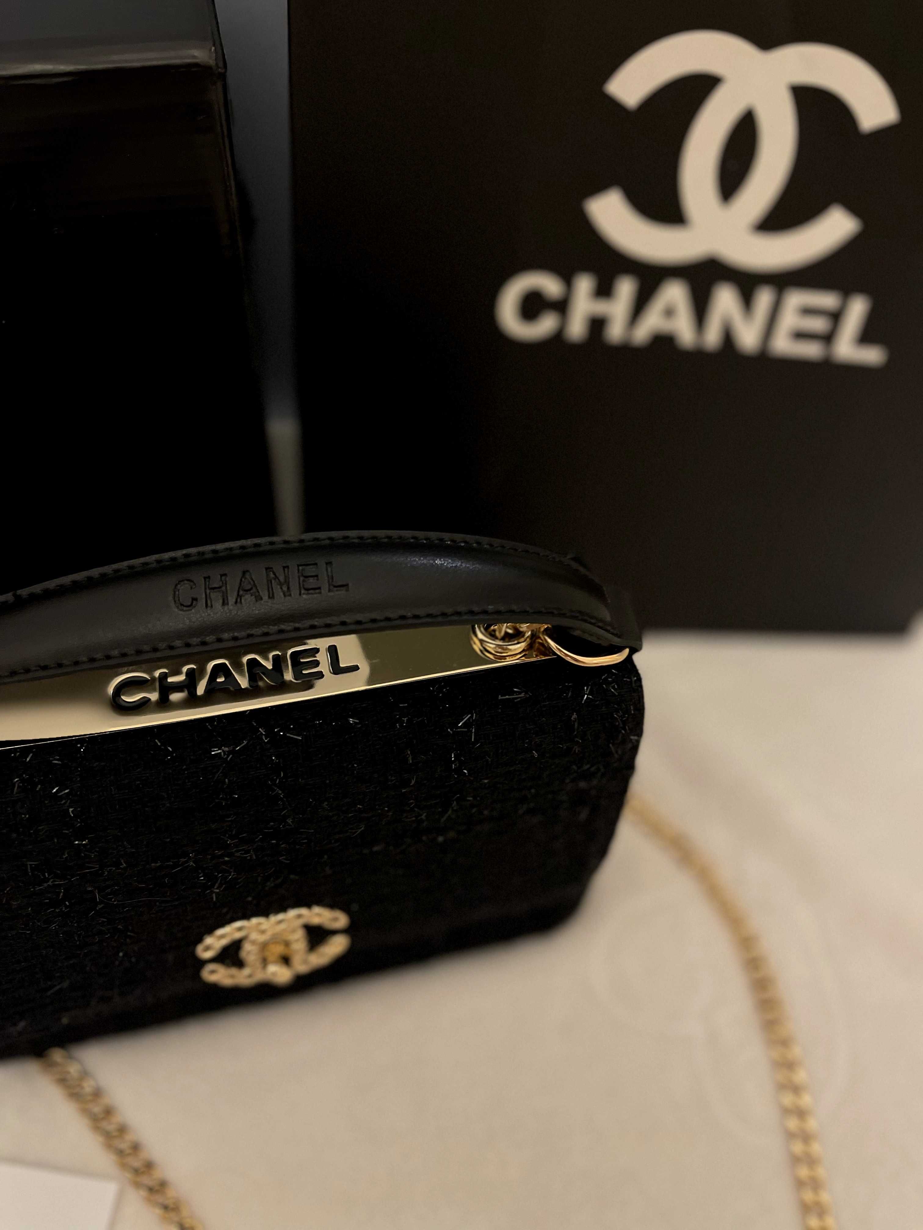 Poșetă/Geantă Chanel Trendy CC top handle leather