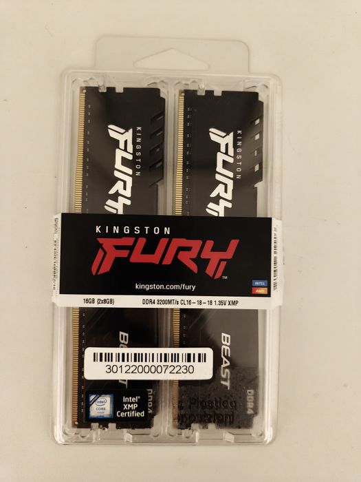 Оперативная память (ОЗУ) Kingston FURY Beast Black 16 ГБ (2x8ГБ) DDR4