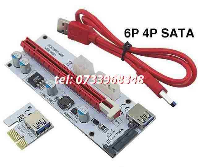 Riser Pciexp 008s 1x To 16x 4 6 Pini  Sata Usb