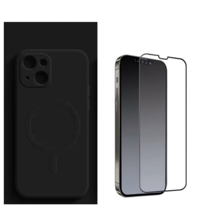 Iphone 14/15/PRO/MAX/PLUS Husa Silic Incarcare Wireles si Folie Sticla