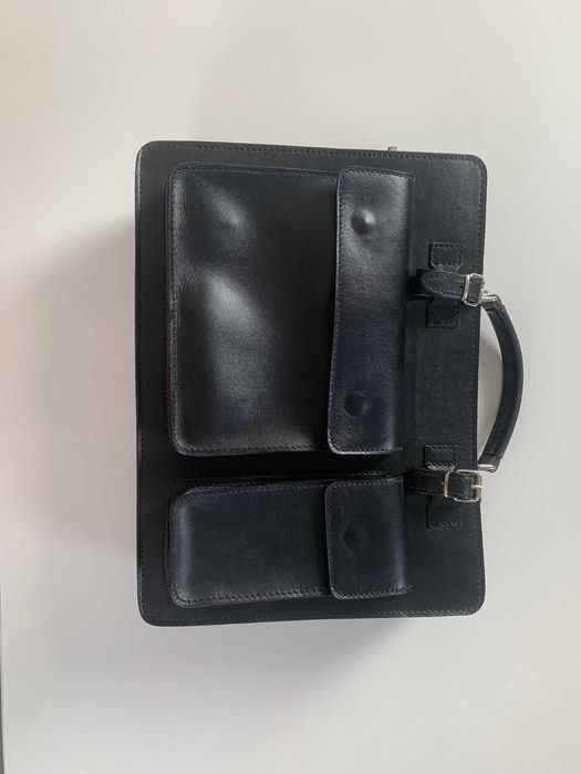 Servieta unisex Diamanti, piele naturala, stare impecabila