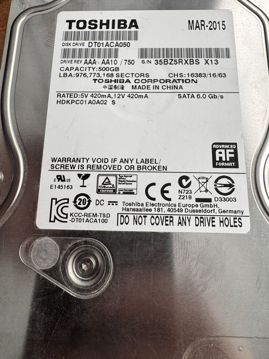 Жесткий диск Toshiba 500gb ( 3.5 )