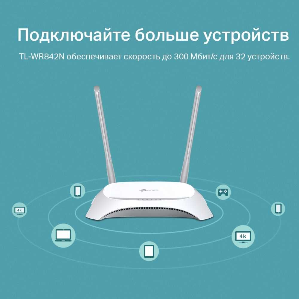 Роутер(Router) TP-Link TL-WR842N/N300 Многофункциональный роутер Wi-Fi