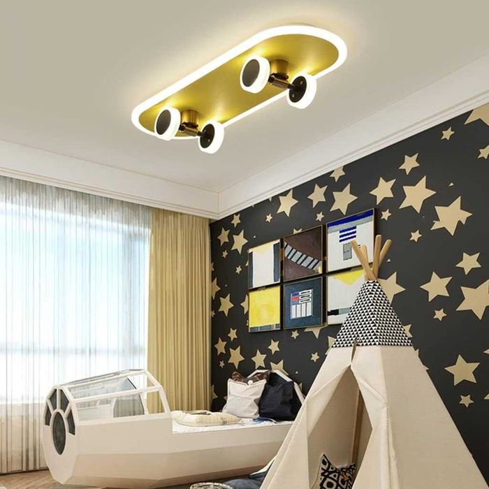 ЛЕД LED лампа полилей, детска лампа скейтборд, таванна лампа, модерна