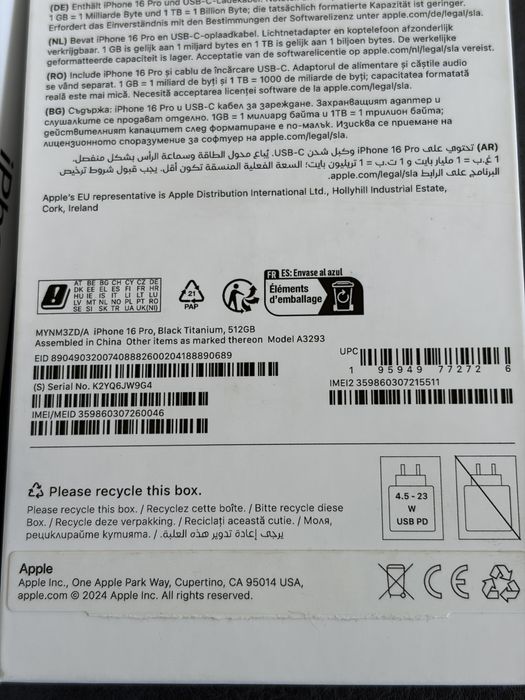 Iphone 16 Pro 512gb GARANTIE 2 ANI neverlock