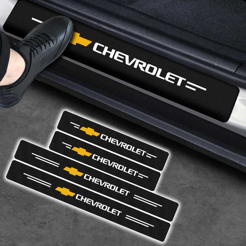 Фирменный защитные наклейки с логотипом "Chevrolet"  для порога двери