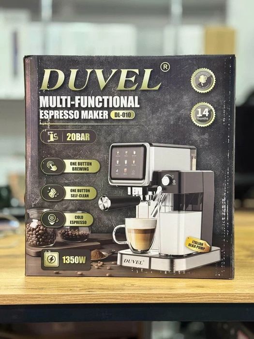 Кофемашина DUVEL DL-010, давление 20 Бар, мощность 1350Вт