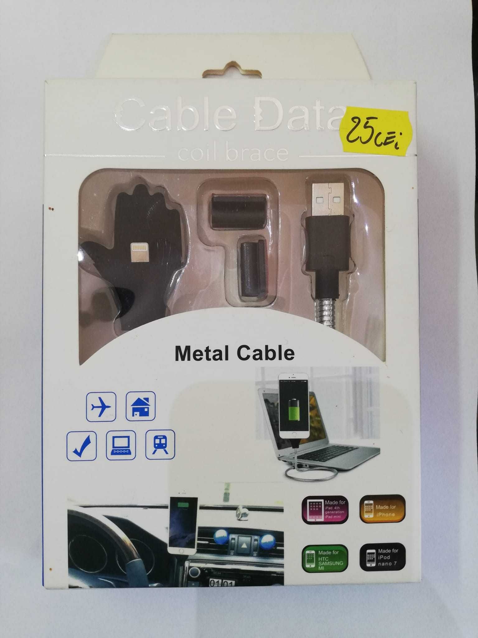 NOU Cablu USB metalic flexibil pentru iPhone, stand, suport, docking