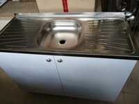 Кухненски шкаф с мивка бордова 110/50см