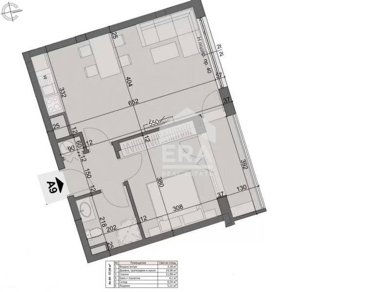 ЕРА Фаворит продава атрактивен двустаен апартамент в строеж