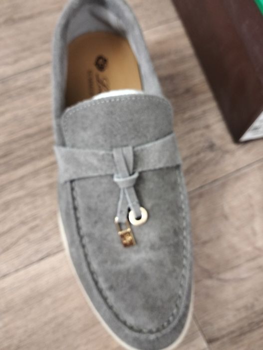 Лоферы граффит замша