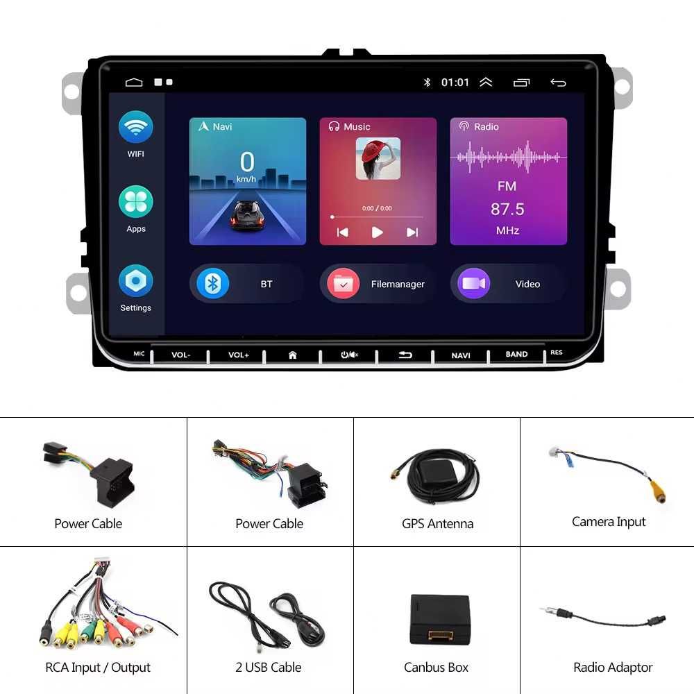 9 Инч Android Мултимедия с CarPlay за VW Golf 5 6 Polo Passat Touran