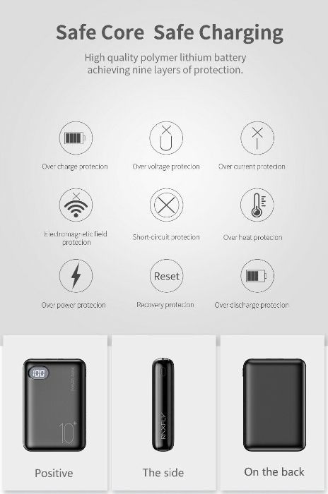 Acumulator telefon 10000 mAh, Bussines! 2 USB, Display, Led. Nou!