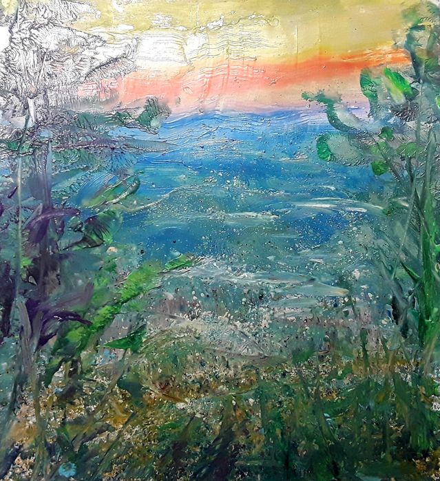 Интерьерные абстрактные работы энкаустика ватман картон