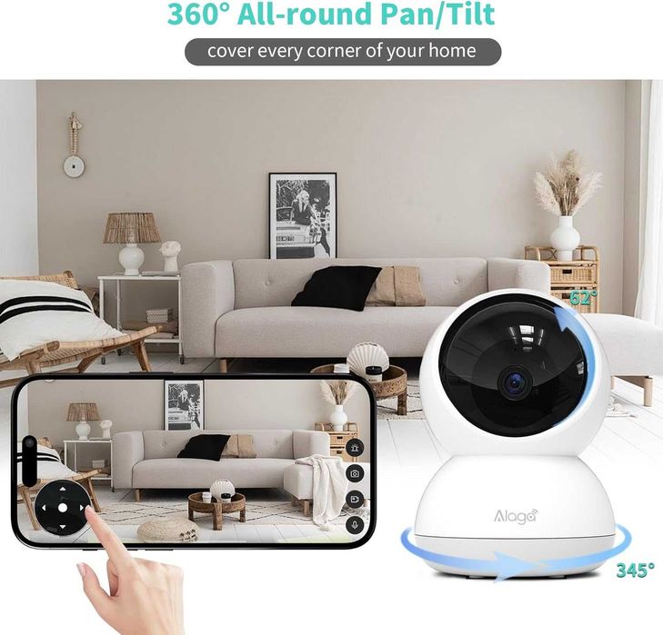 Комплект 2бр. въртящи се WiFi камери Alaga 3K (2.4/5GHz)