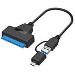 Cablu adaptor USB 3.0 + USB-C la SATA pt HDD / SSD laptop 2.5 inch