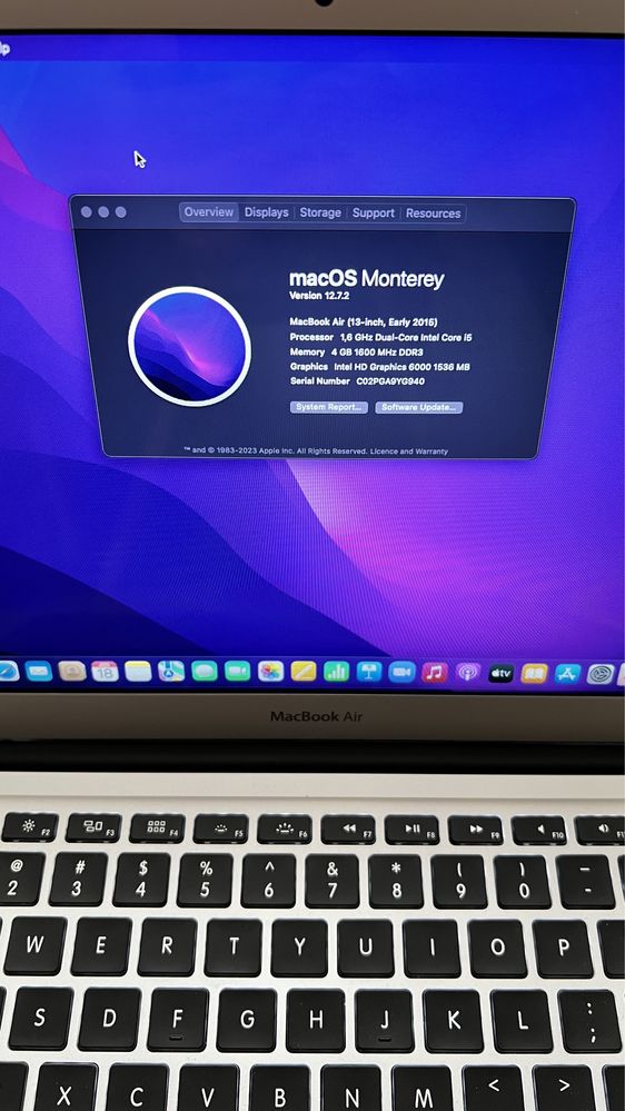 Macbook Air 13 2015 intel i5 4GB 128GB fullbox doar 80 cicluri