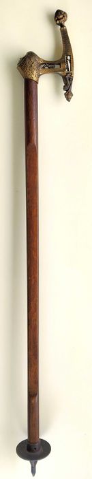 Baston din lemn și bronz, Dimensiuni: 11 x 91 cm, Mâner 17 cm