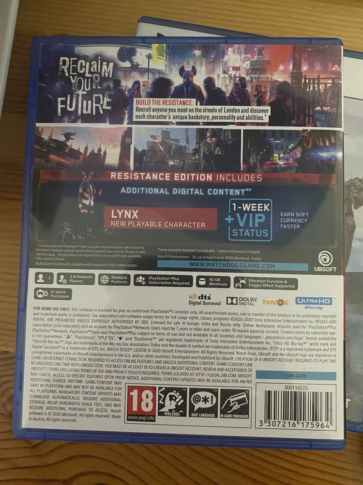 Watch Dogs Legion PS5 Resistance Edition