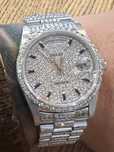 Ceas Rolex Day-Date Aur Alb 18K  – Full diamante