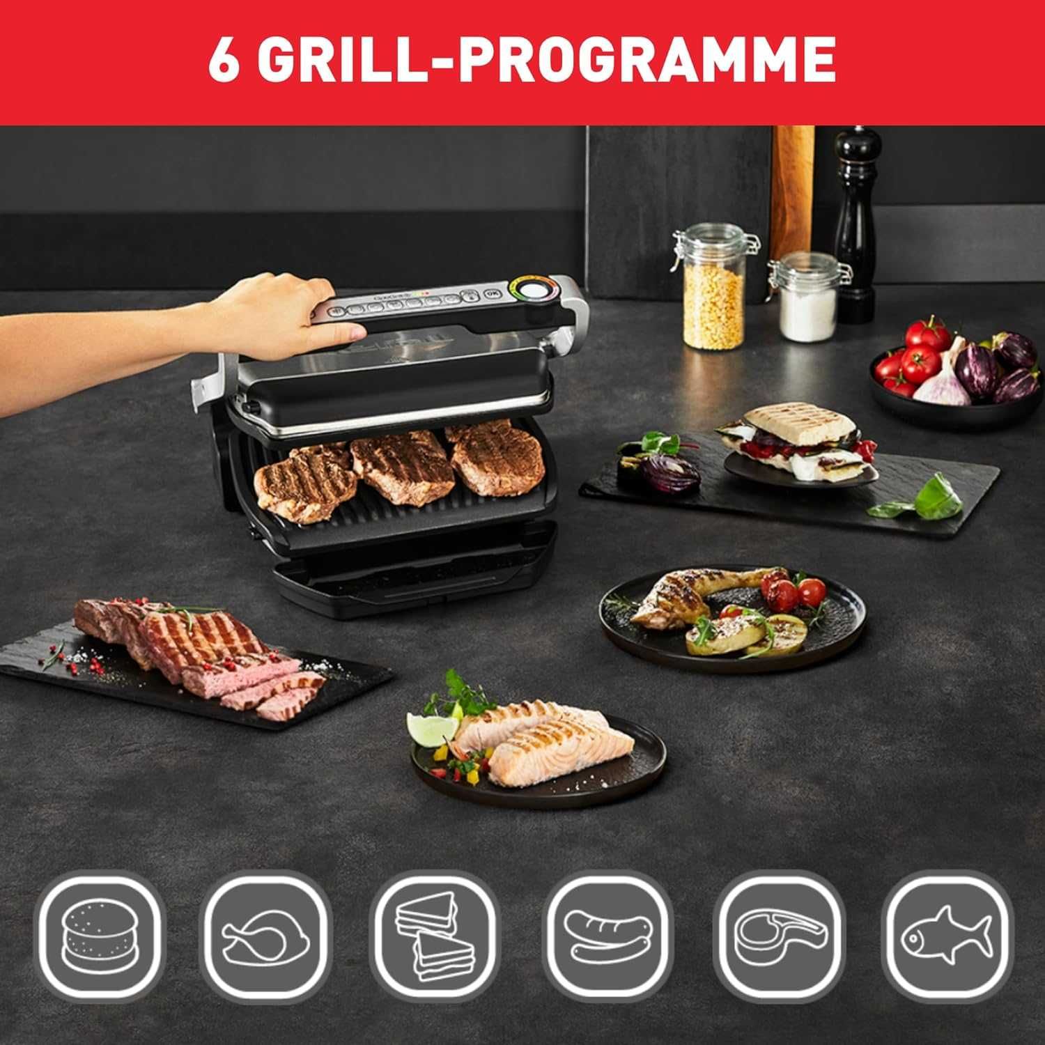 Грил преса скара Tefal OptiGrill GC 705D16 2000W Оптигрил