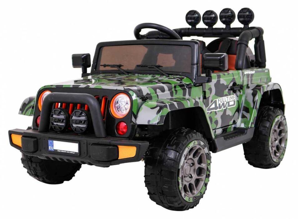 Masinuta electrica pt copii  Autokids FULL TIME 4x4  (7588) Military