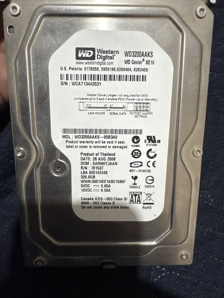 Жесткий диск WESTERN DIGITAL 320GB