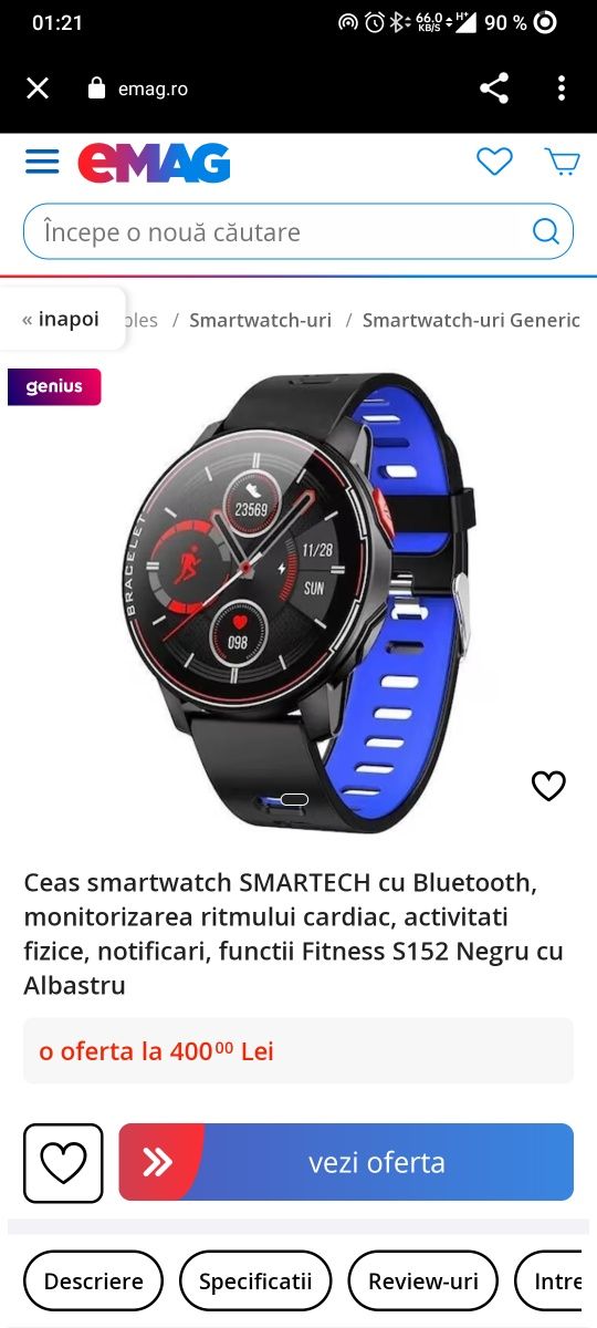 Ceas smartwatch ca nou.