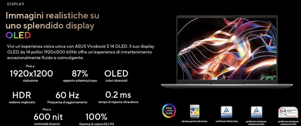 ASUS VivoBook S14 2025 OLED Ryzen AI 9 HX 370 32GB 1TB Radeon890 14"