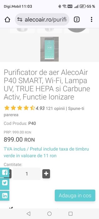 Purificator AlecoAir P40 Smart
