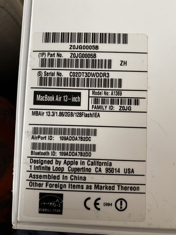 MacBook Air 2011 - A1369