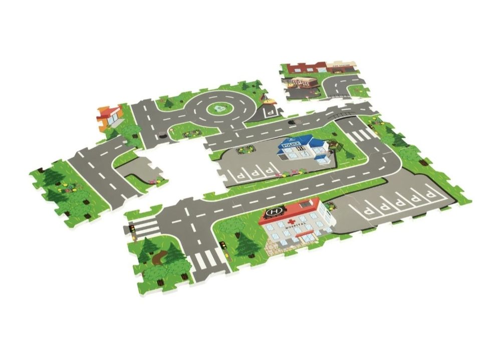 Детски пъзел килим мек Град