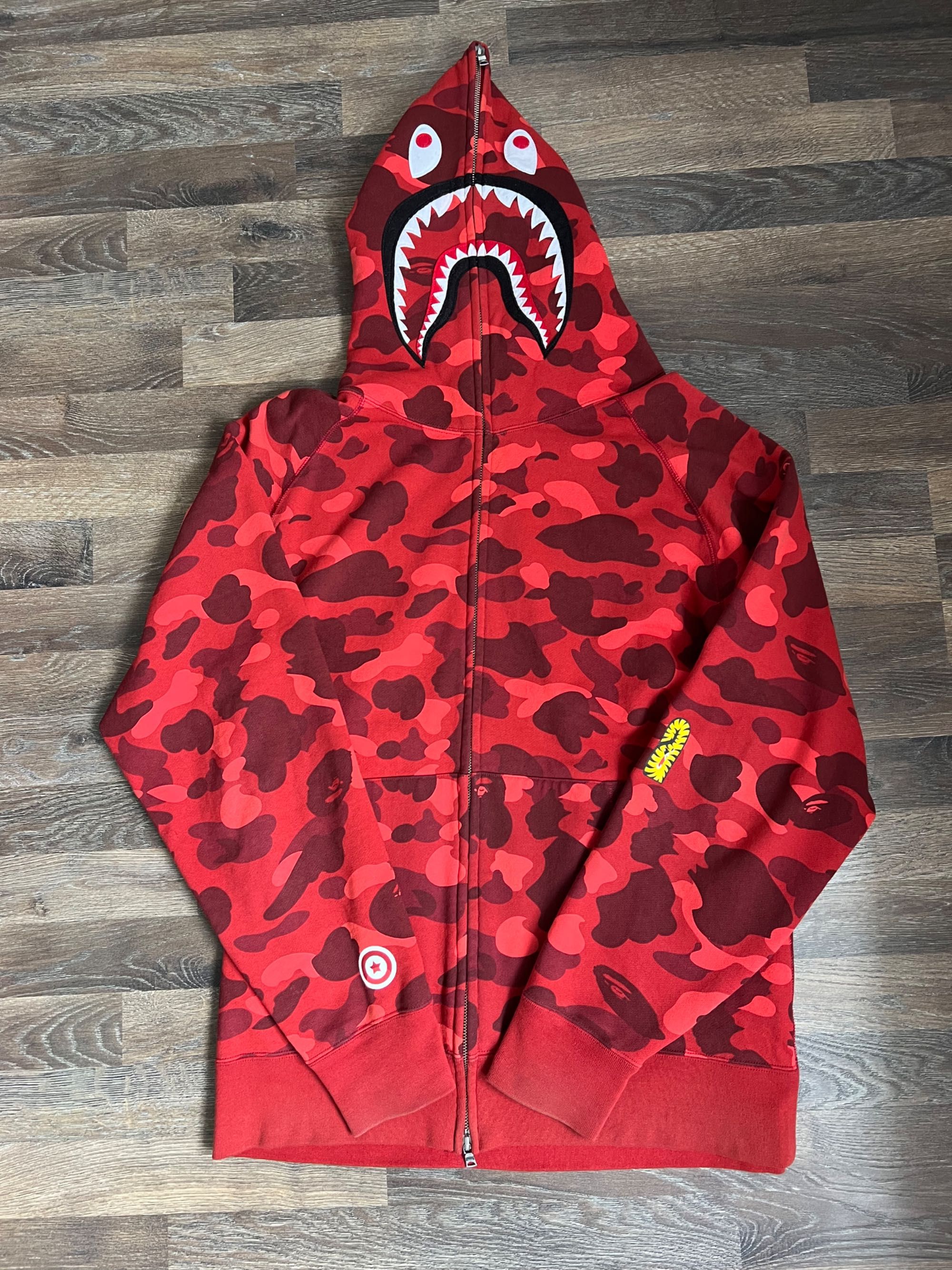 Bape hoodie red camo