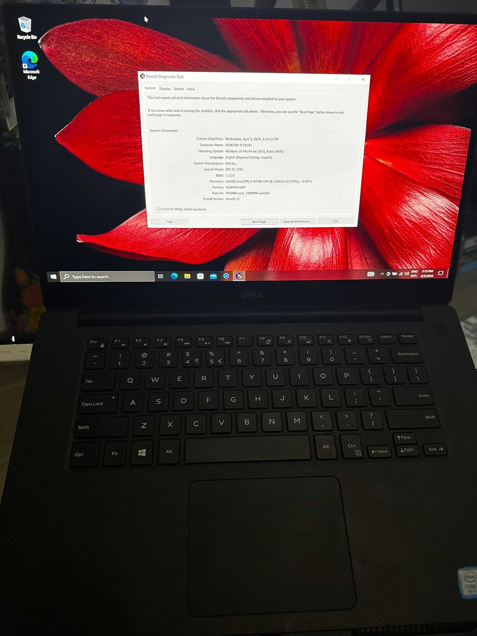 Laptop DELL XPS 15 7590 - Touchpad stricat !!!