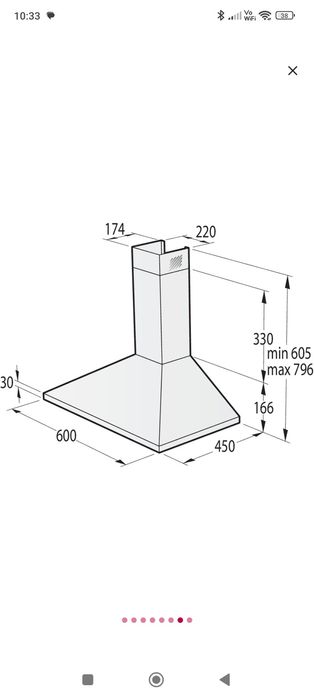 Hota decorativa GORENJE WHC629E4X, 1 motor, 450 m3/h, L 60 cm, inox