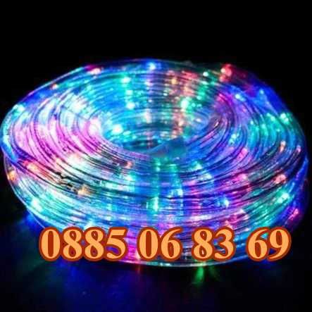 Многоцветен светещ коледен маркуч 20 м + контролер, коледна украса