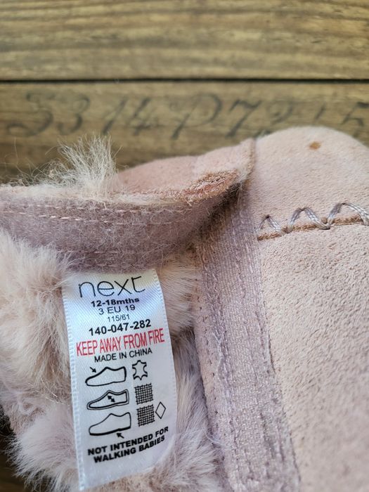 Топли, кожени, бебешки ботуши Next,  12-18 месеца, подметка 12.5 см
