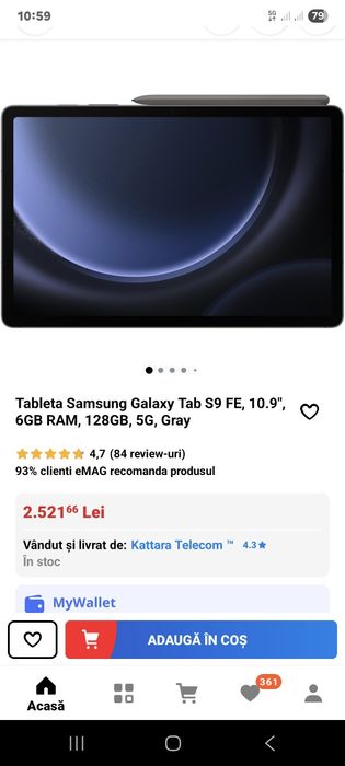 Tableta Samsung Galaxy Tab S9 FE