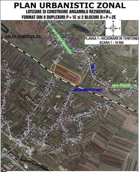 Vand teren 10277 mp Razvad PUZ si AC aprobate pt case si apartamente