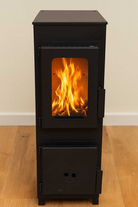 Semineu Incalzit Lemne Samotat Sticla Bucatarie Baie Camera 6.2kW MS