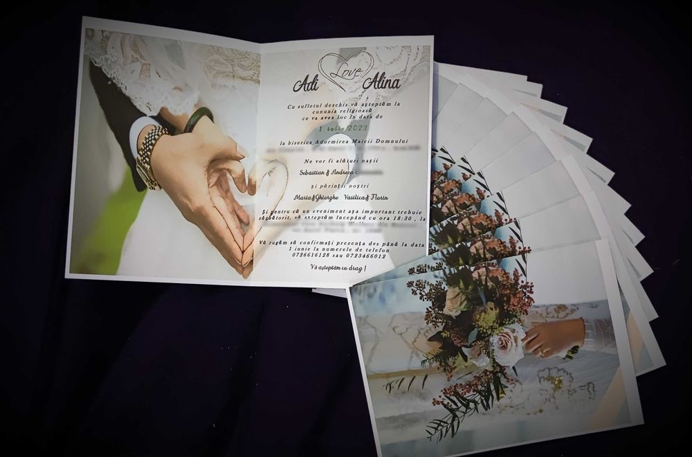 Invitatie nunta cu funda