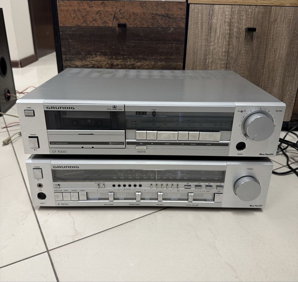 Ретро аудио сет GRUNDIG - ресивър - усилвател с радио + дек