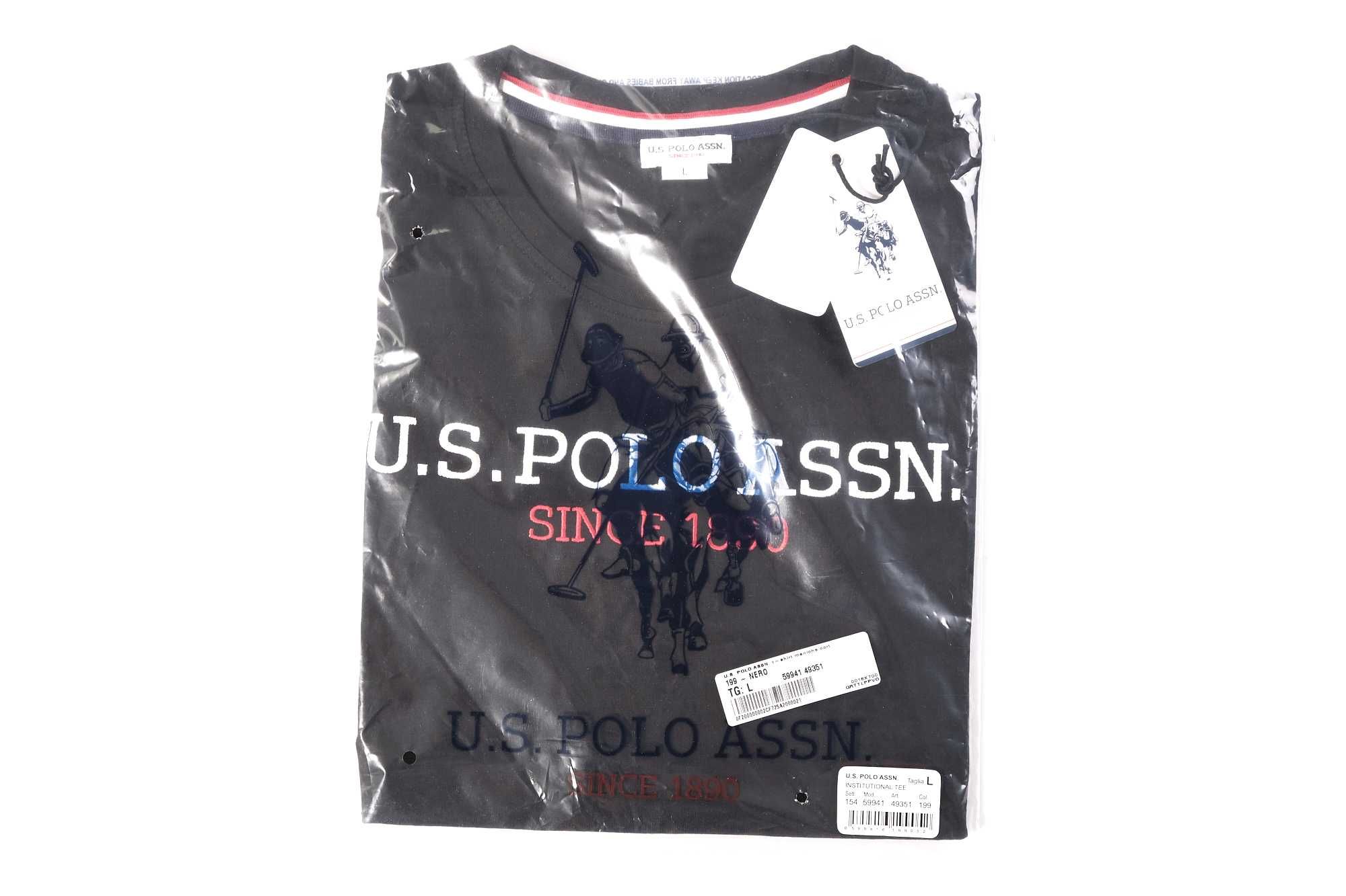 ПРОМО US POLO ASSN-L размер -Оригинална мъжка черна тениска с бродерия