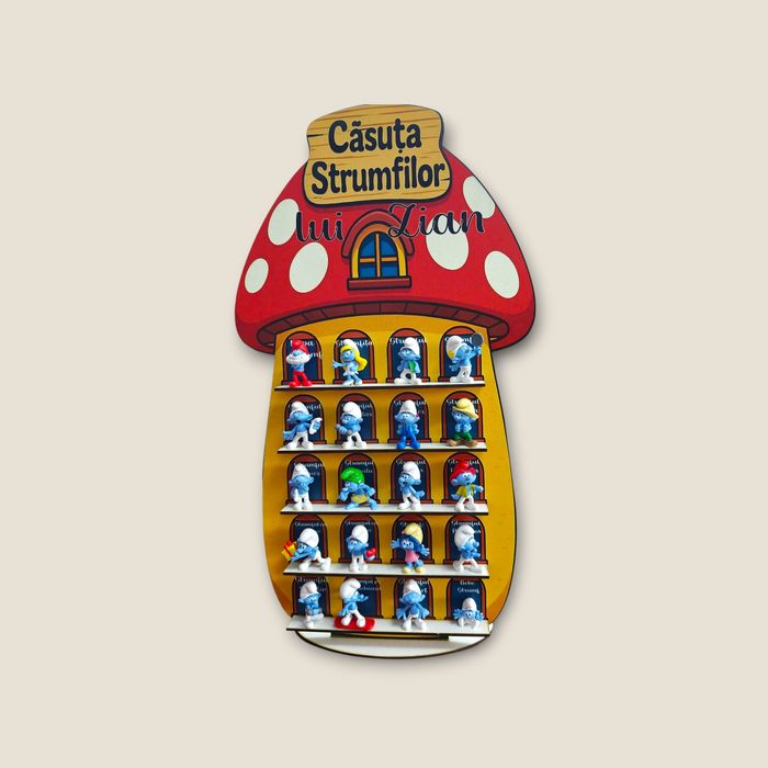 Căsuța ștrumfilor lemn 40 cm